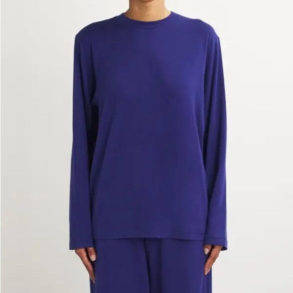 SKIMS Boyfriend Long Sleeve T-Shirt Purple Medium Oversized Modal Tee